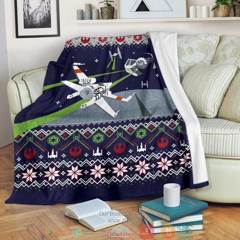 Star Wars Shooting Ugly Christmas Blanket 1