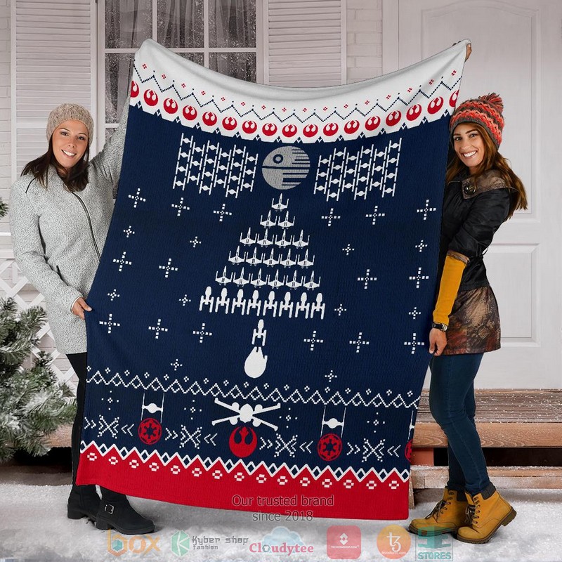 Star Wars Spaceship Ugly Christmas Blanket