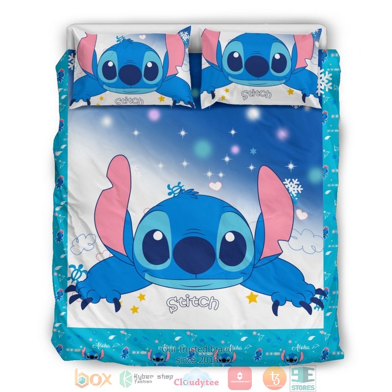 Stitch Disney snowflake blue Bedding Set