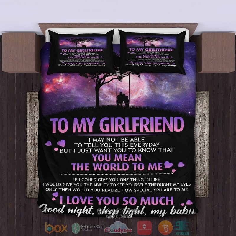 To My Girlfriend I love you so much Bedding Set