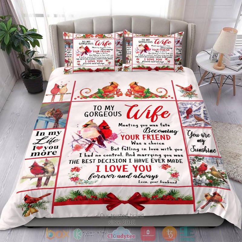 To My Gorgeous Wife Bedding Set