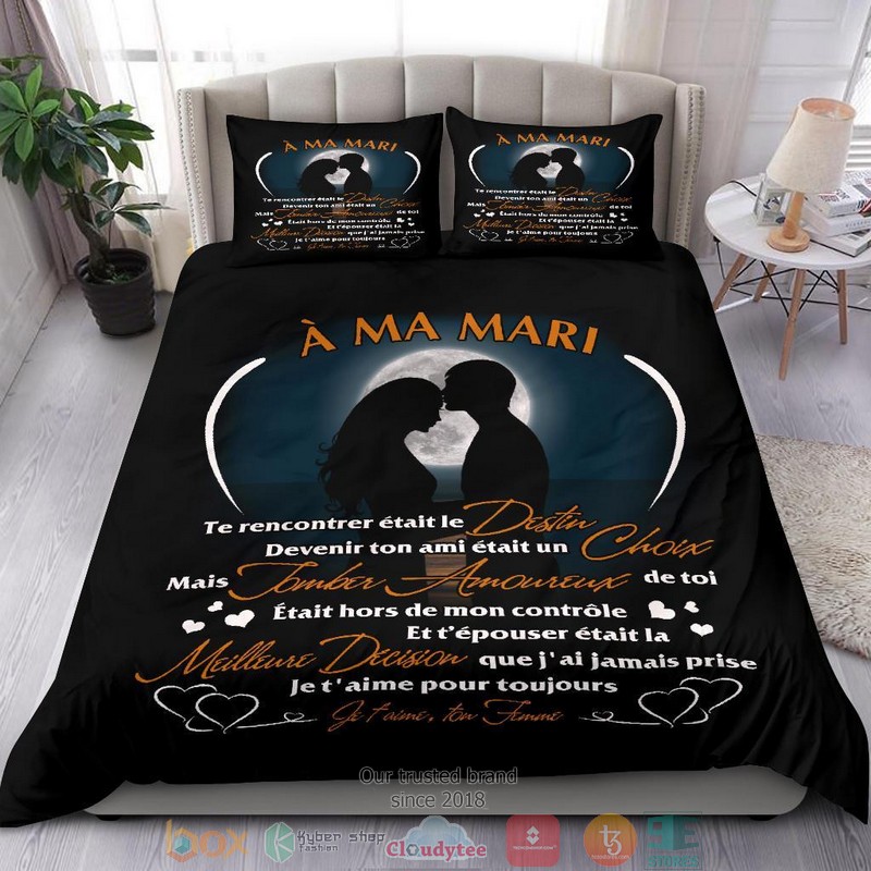 To My Husband Moon Bedding Set