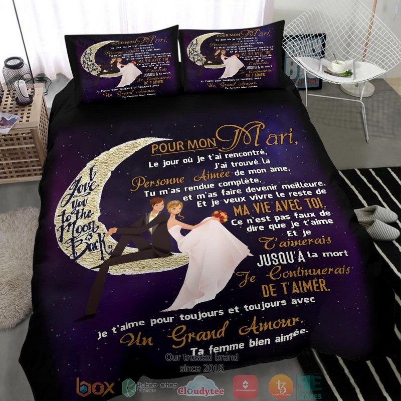 To My Husband To The Moon Bedding Set 1 2 3 4 5