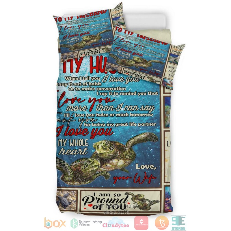 To My Husband Turtle Art Bedding Set 1