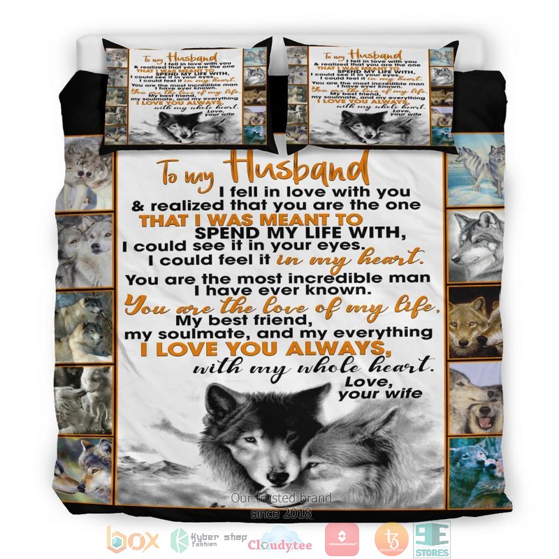 To My Husband Wolf I love you always Bedding Set 1 2 3