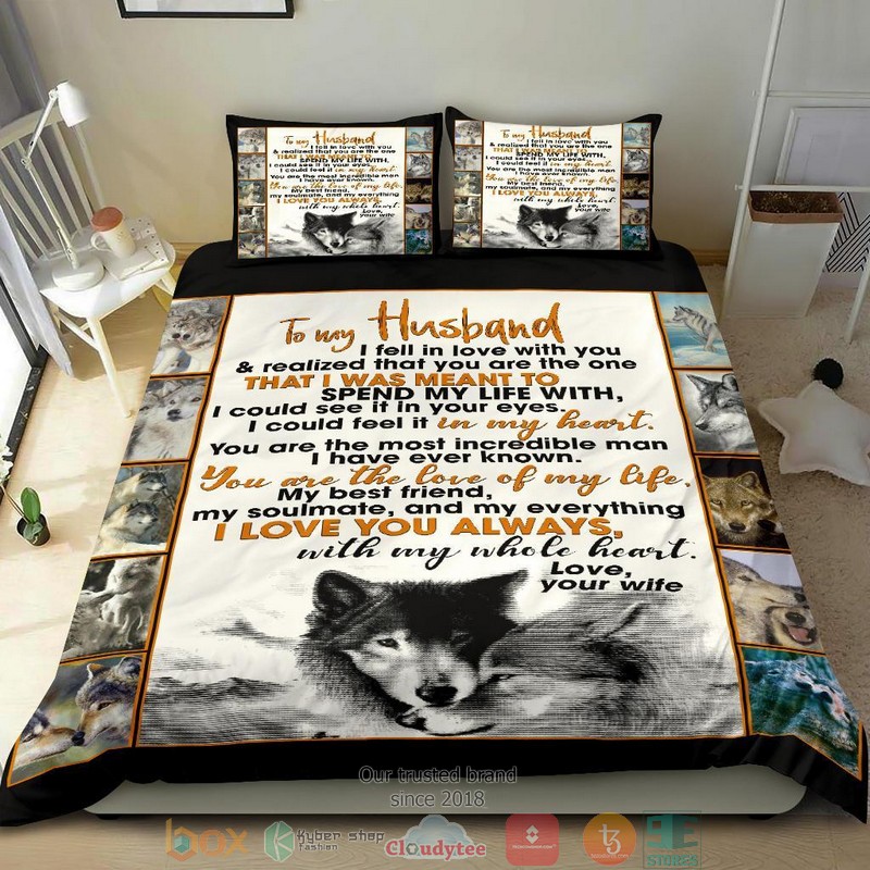 To My Husband Wolf I love you always Bedding Set 1 2 3 4