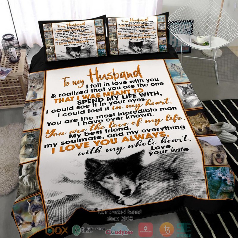 To My Husband Wolf I love you always Bedding Set 1 2 3 4 5