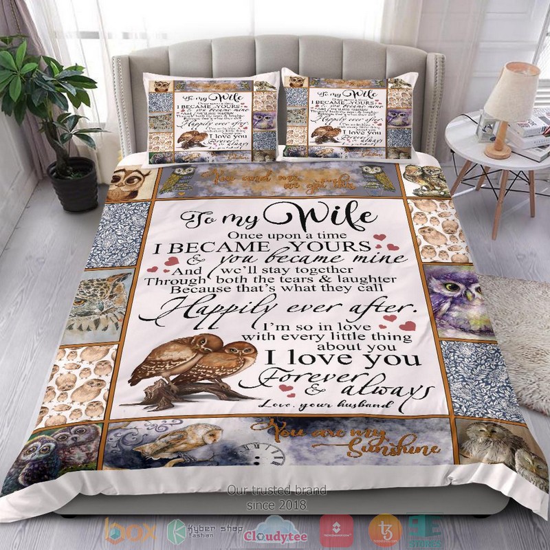 To My Wife Owl Bedding Set