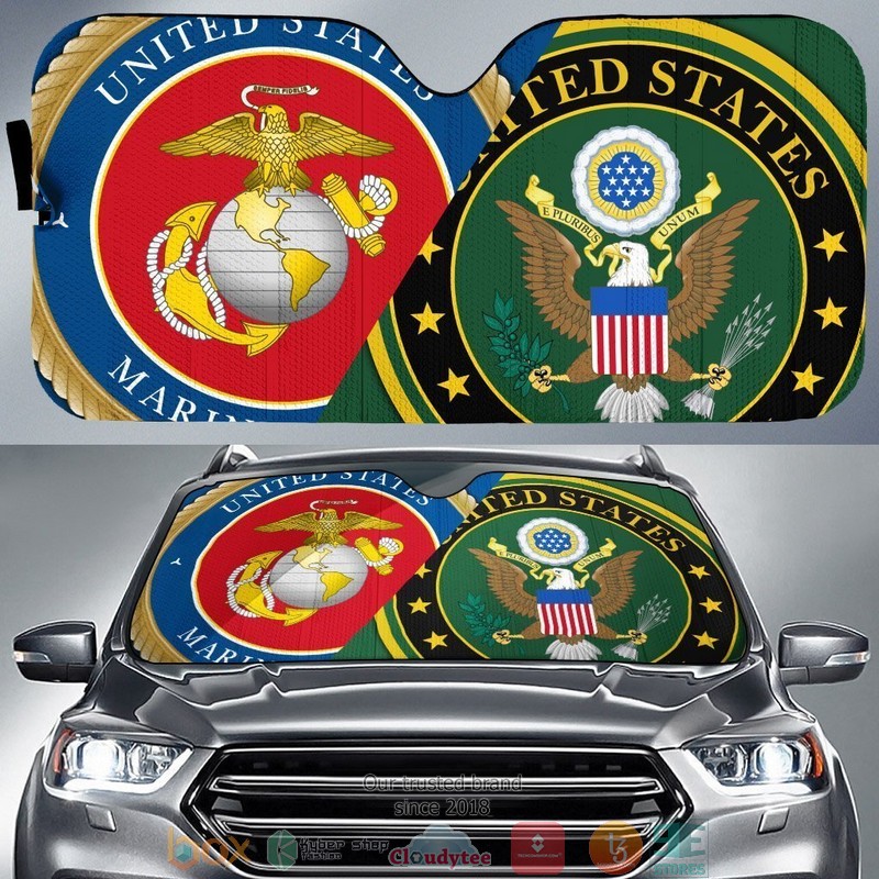 US Marine Corps Us Army Car Sunshade