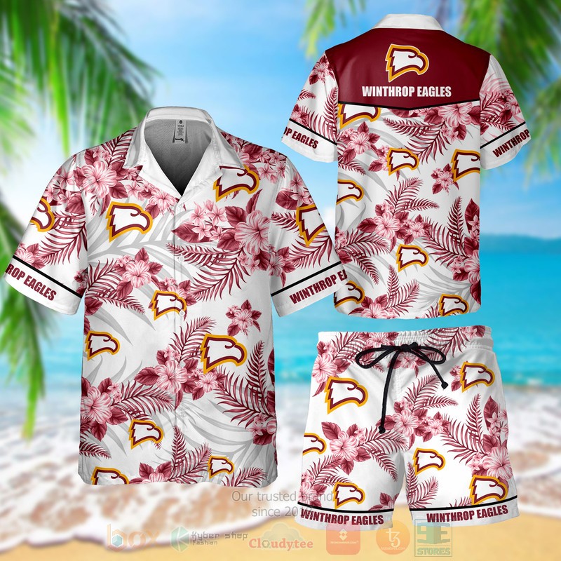 Winthrop Eagles Hawaiian Shirt Shorts