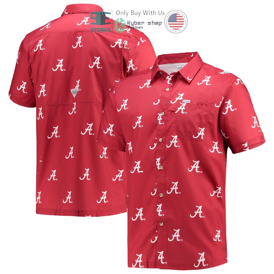 alabama crimson tide columbia super slack tide crimson hawaiian shirt 1 75978