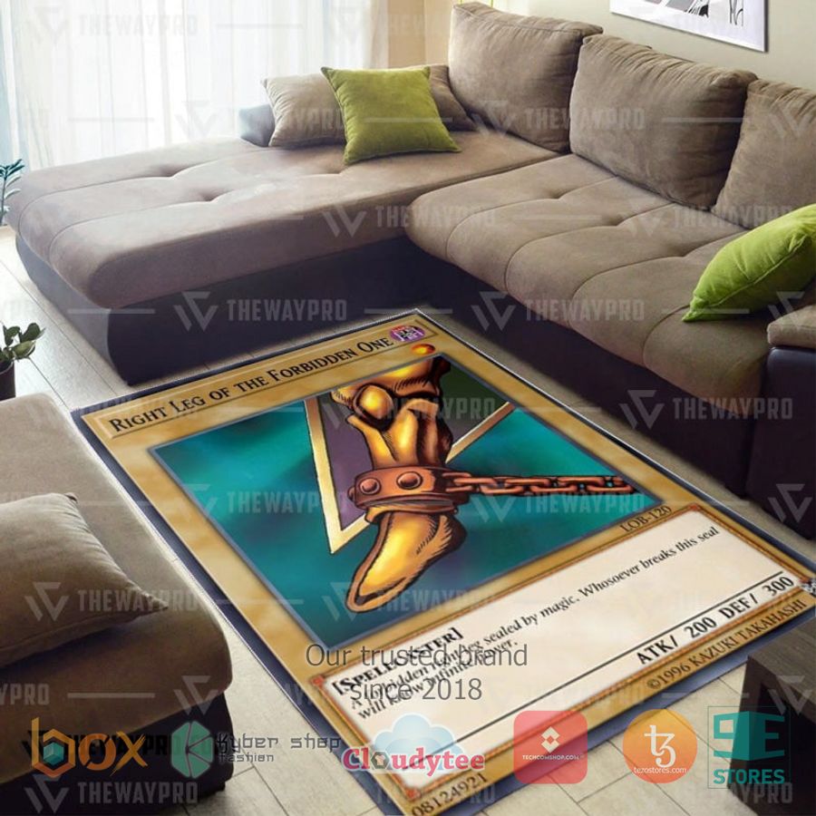 anime yu gi oh exodia right leg of the forbidden one rug 2 50235