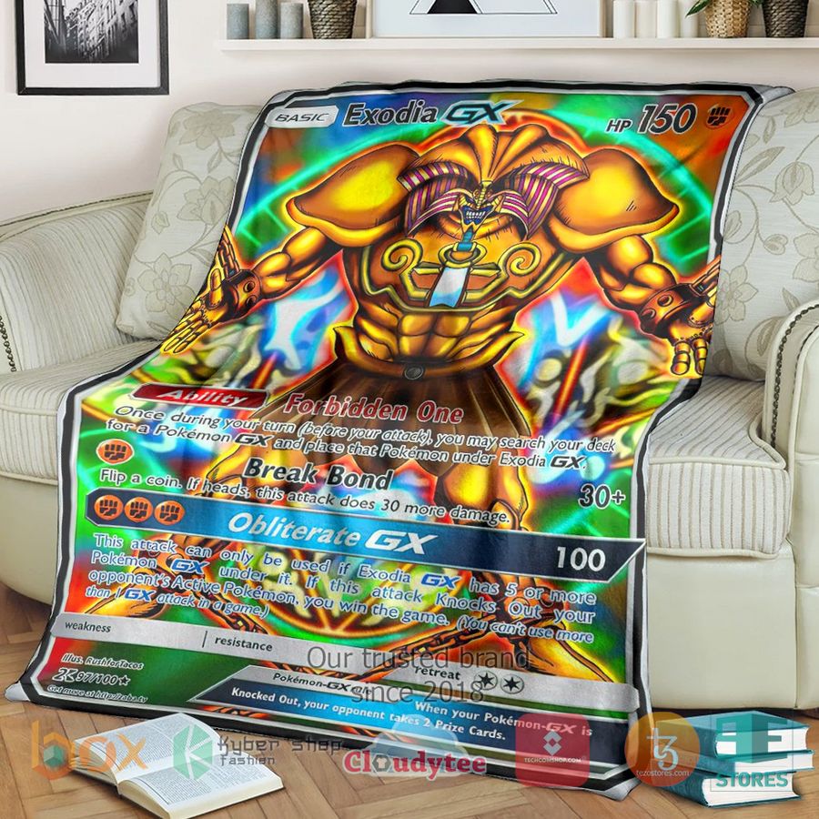 anime yu gi oh pkm exodia gx soft blanket 1 1078