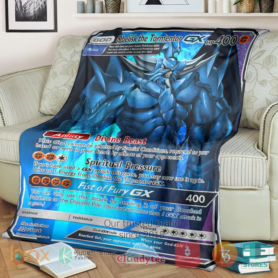 anime yu gi oh pkm obelisk the tormentor soft blanket 1 8018