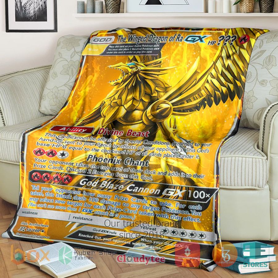 anime yu gi oh pkm the winged dragon of ra soft blanket 1 46653