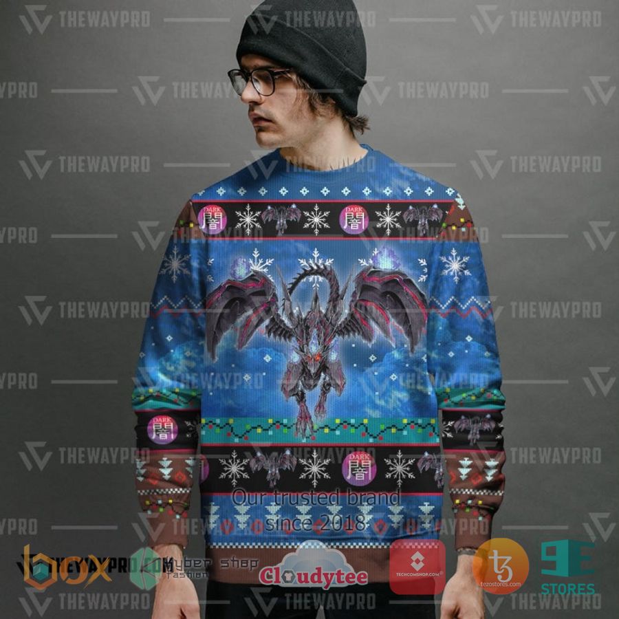 anime yu gi oh red eyes zombie dragon 3d sweatshirt sweater 2 23346