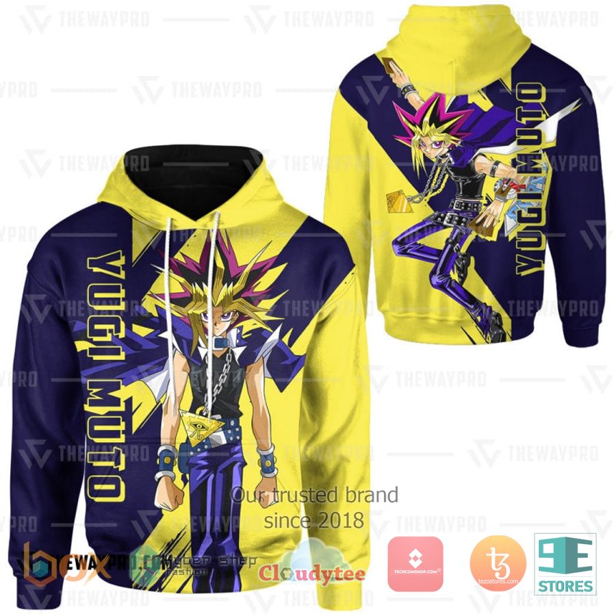 anime yu gi oh yugi muto yellow hoodie 1 18085