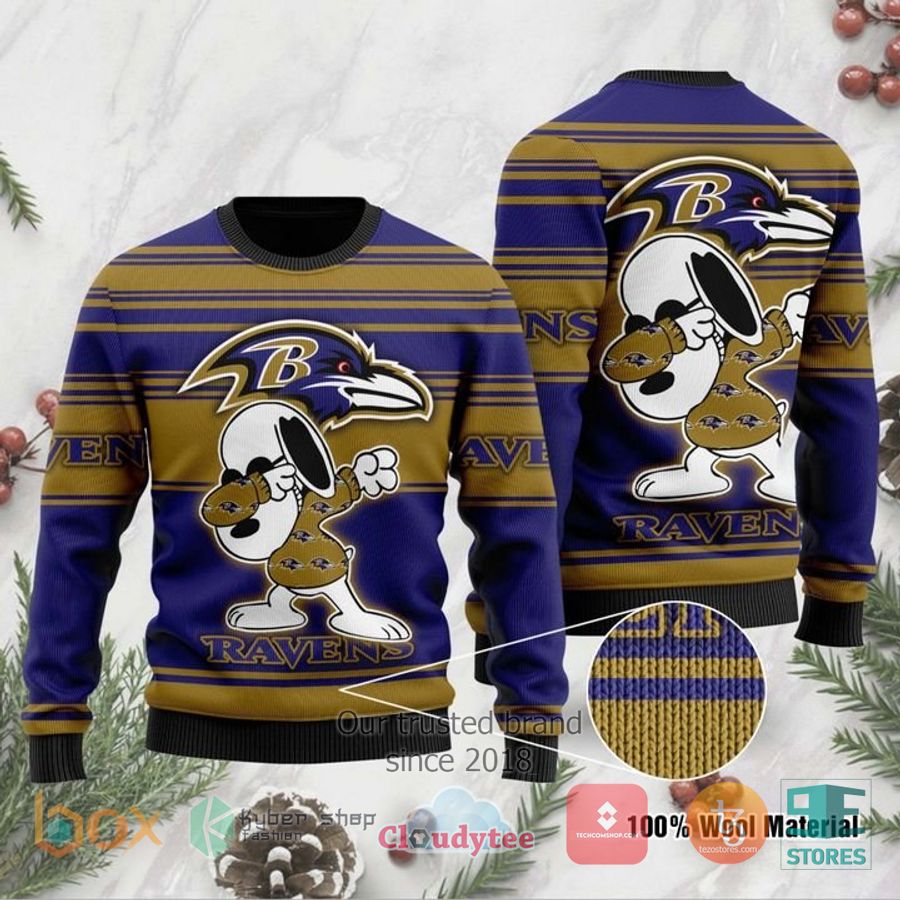 baltimore ravens snoopy dabbing ugly christmas sweater 1 21291