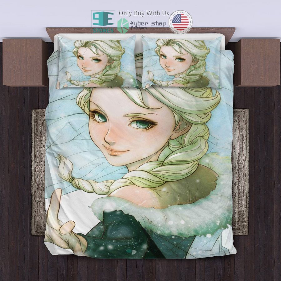 beautiful elsa frozen fanart bedding set 1 73547