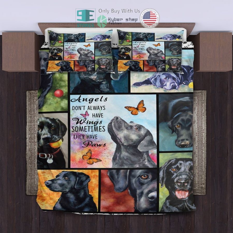 black labrador angels dont always have wings bedding set 1 55092