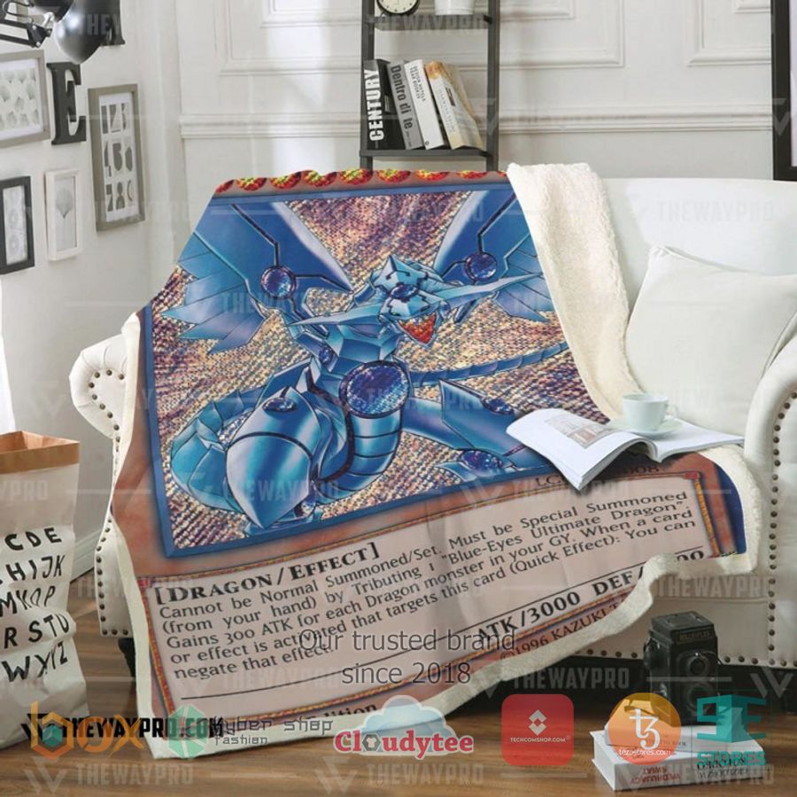 blue eyes shining dragon soft blanket 1 29286