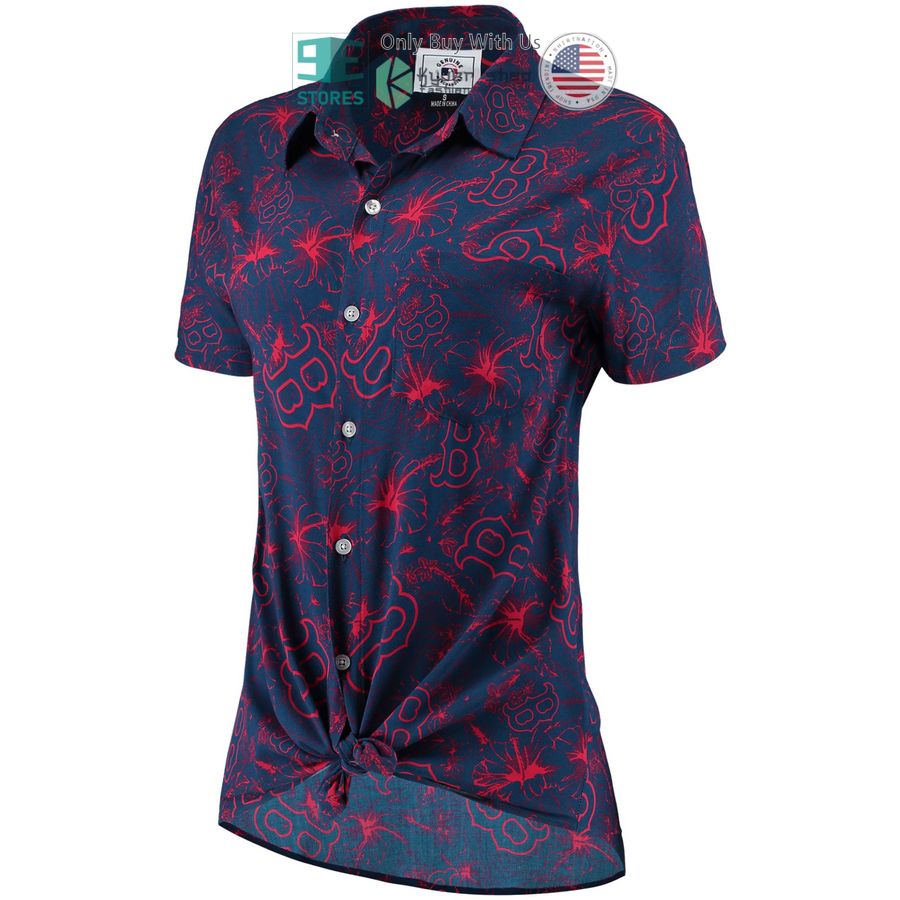 boston red sox tonal print navy red hawaiian shirt 2 89143