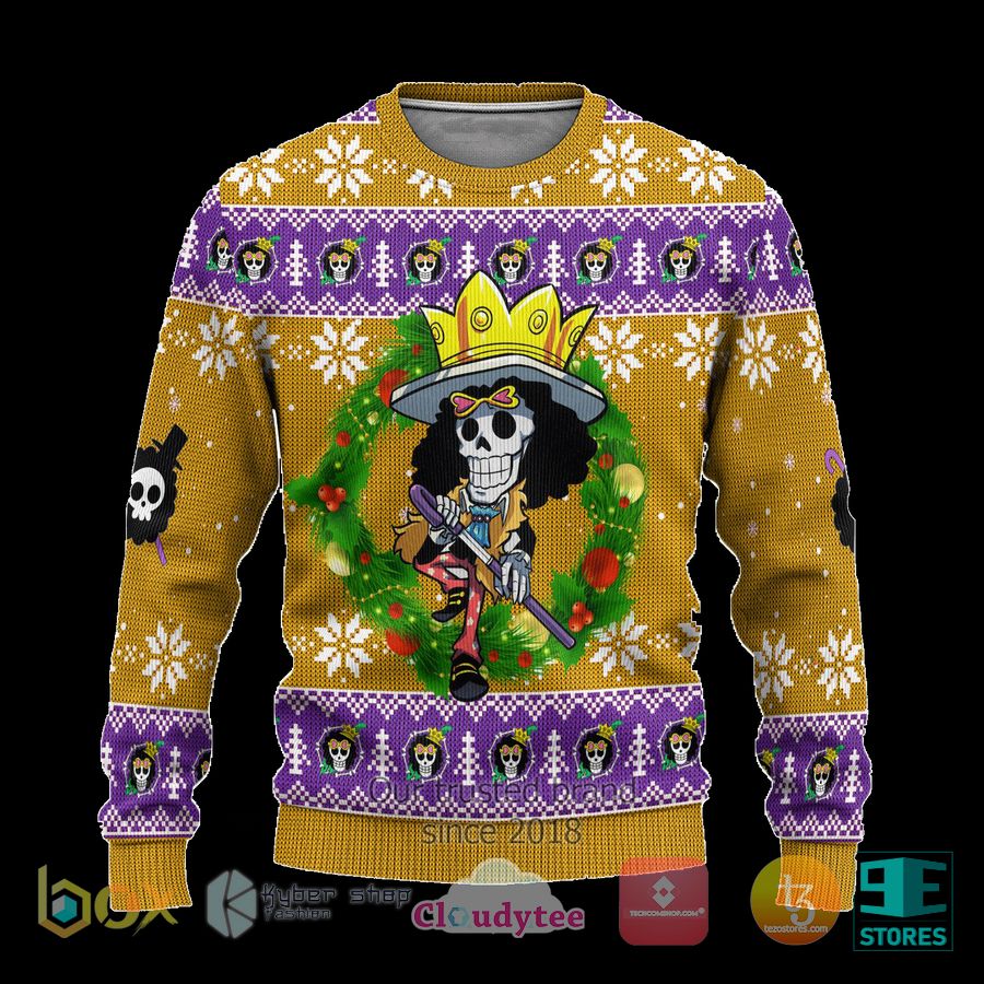 brook one piece anime ugly christmas sweater 1 20716