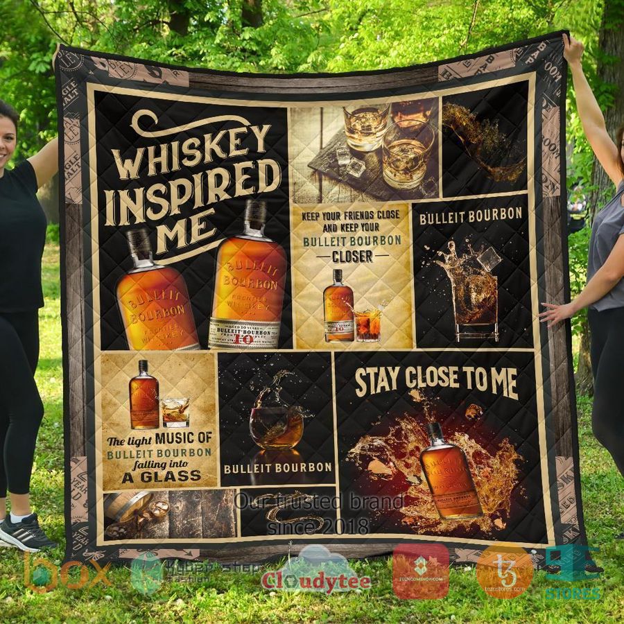 bulleit bourbon whiskey inspired me quilt blanket 1 56273