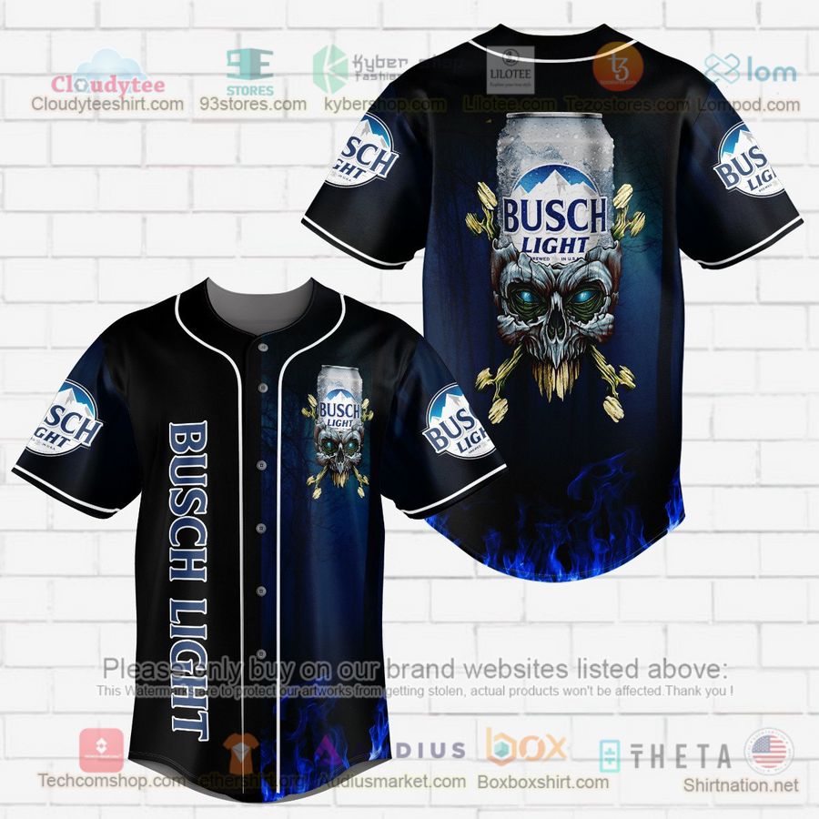 busch light skull head baseball jersey 1 88700