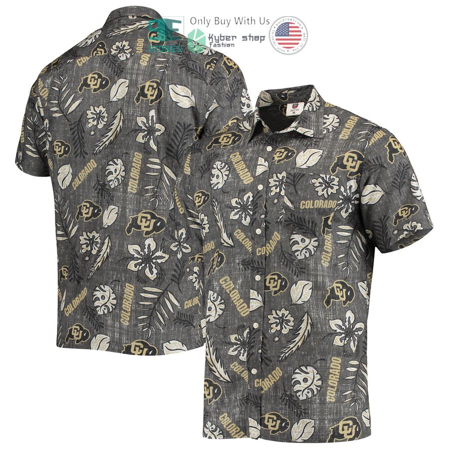colorado buffaloes wes willy vintage floral black hawaiian shirt 1 47383