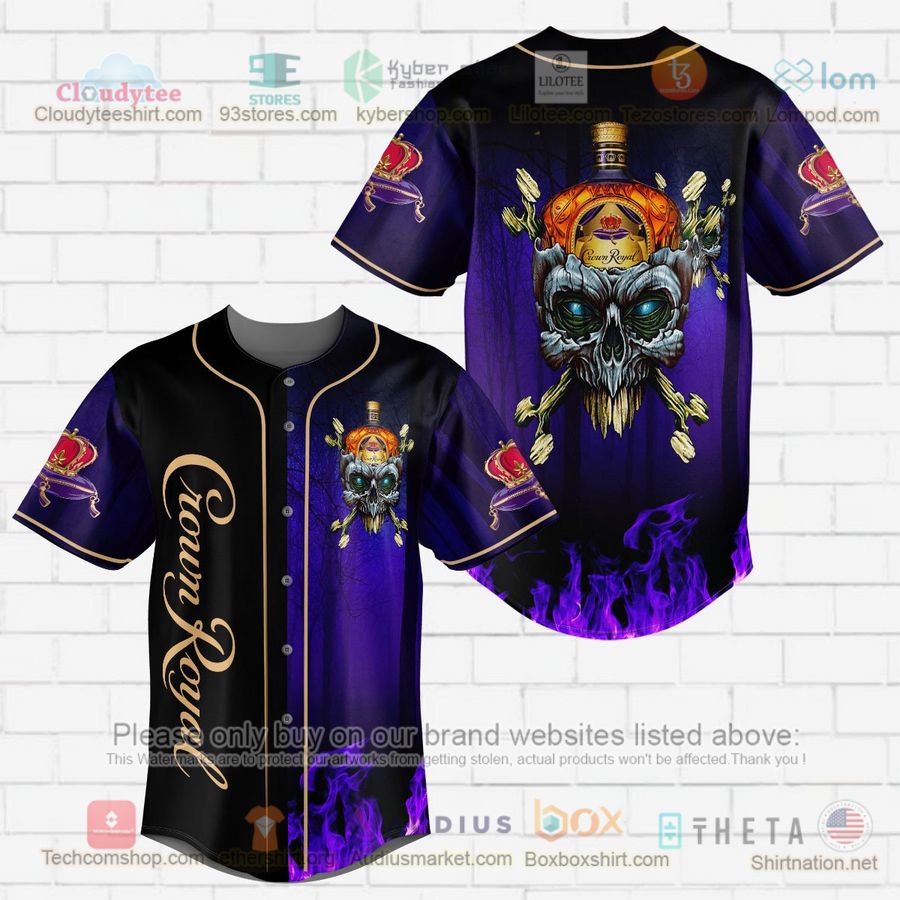 crown royal skull head purple baseball jersey 1 99423