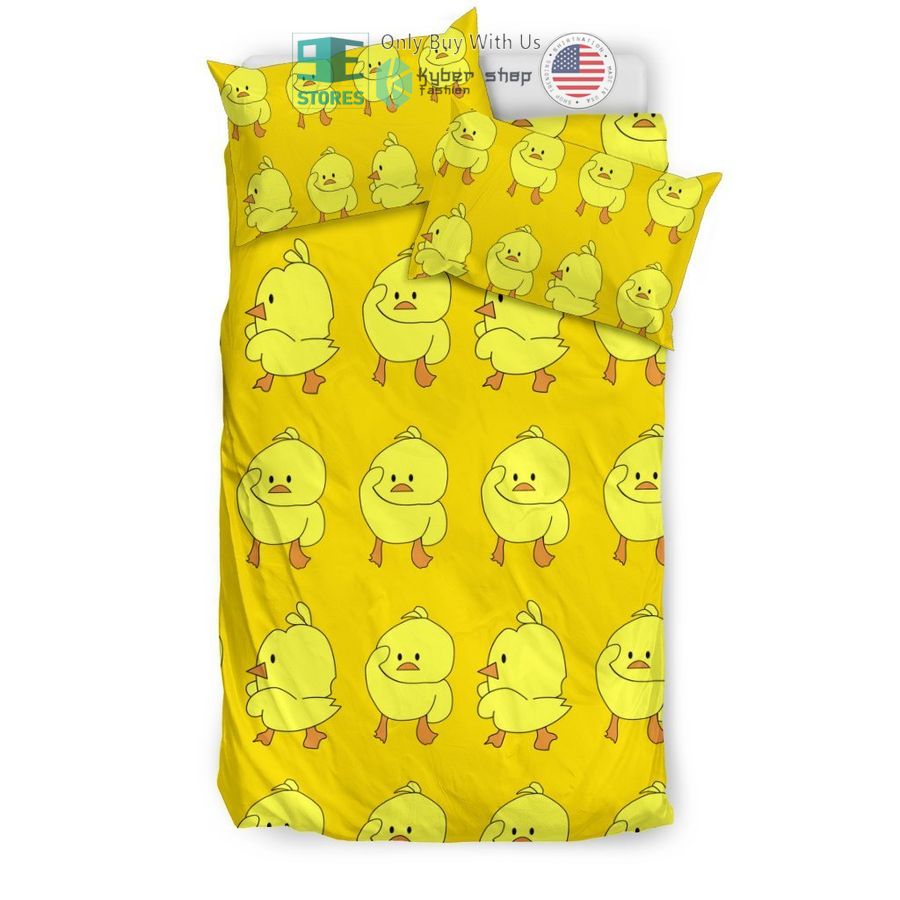 cute duck yellow bedding set 2 45394