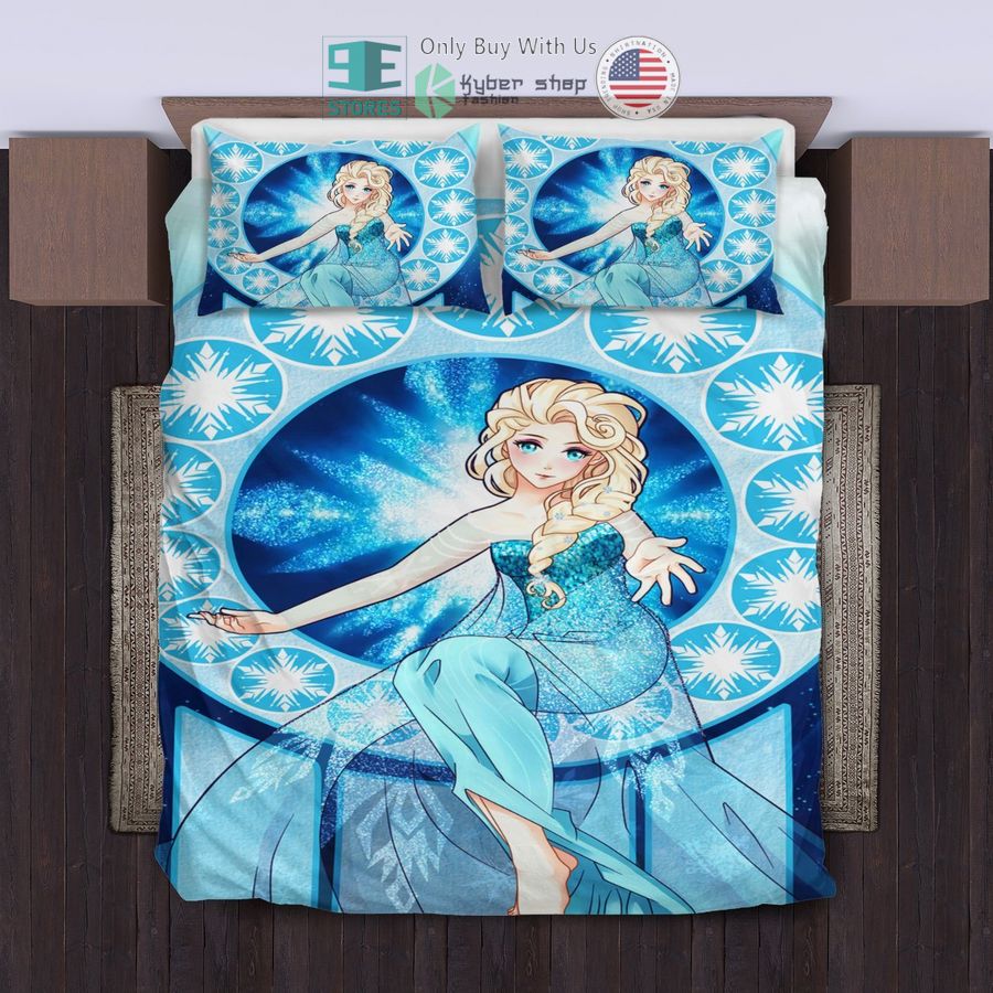 elsa frozen fanart blue bedding set 1 42307