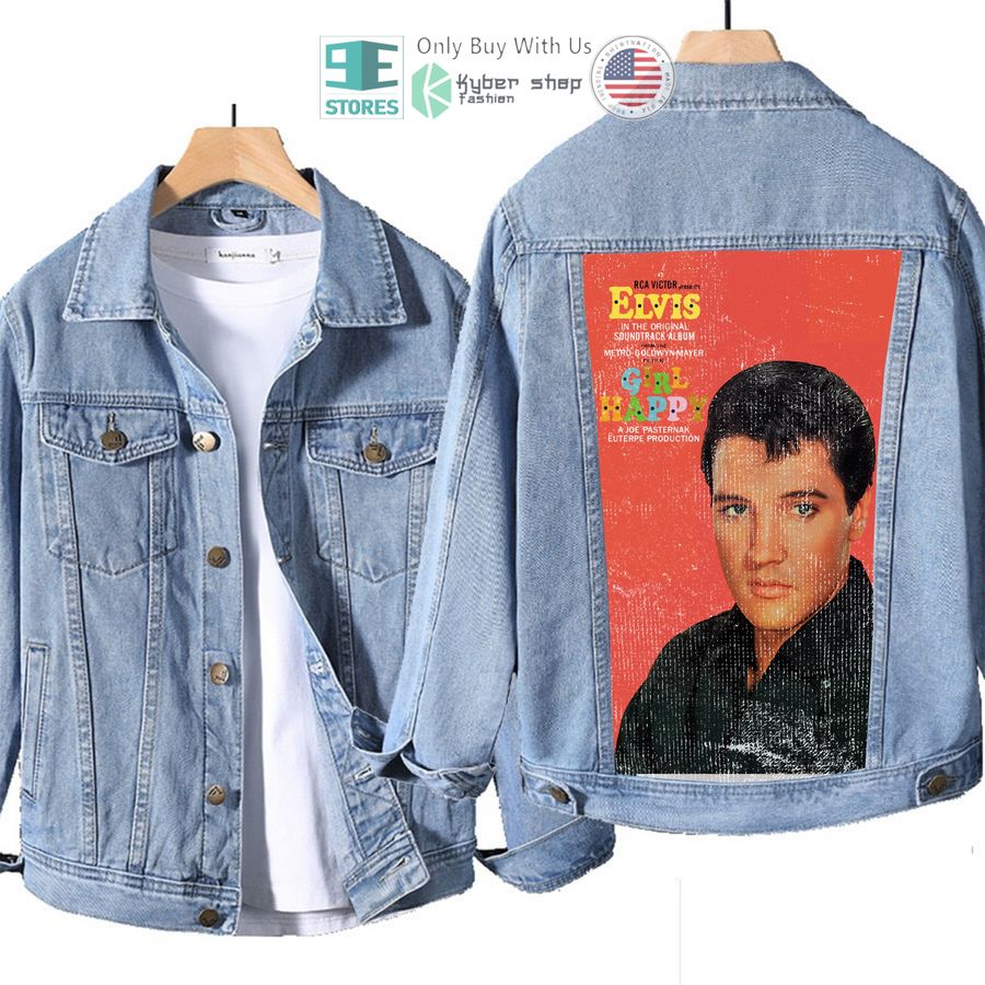 elvis presley girl happy album denim jacket 1 42337