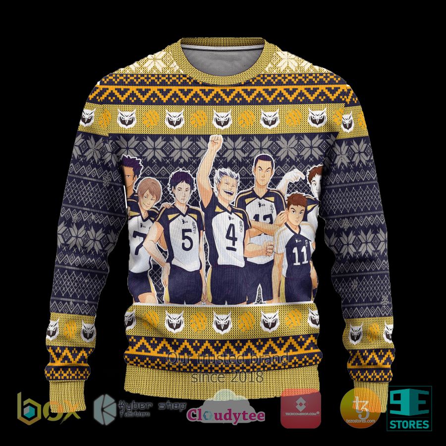 fukurodani academy haikyuu anime xmas ugly christmas sweater 1 5949