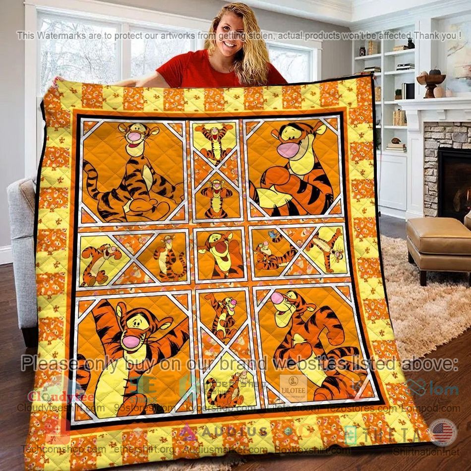 funny tigger yellow quilt 1 95754