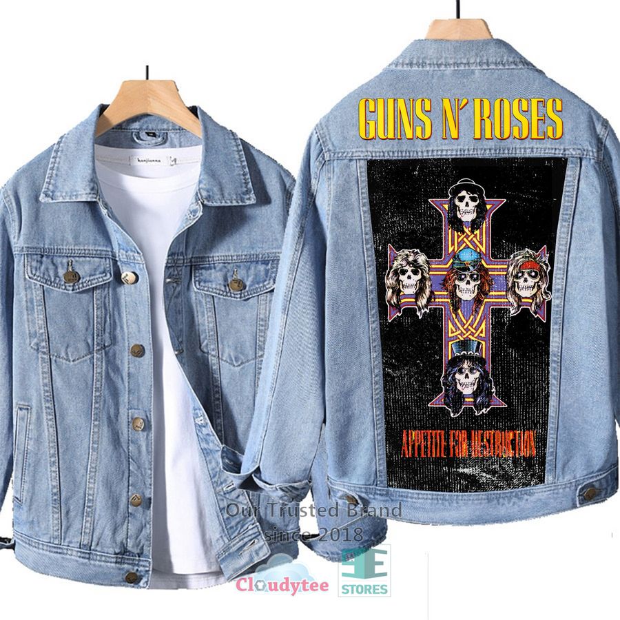 guns n roses band appetite for destruction album denim jacket 1 35709