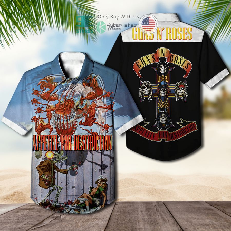 guns n roses band appetite for destruction album hawaiian shirt 1 34825