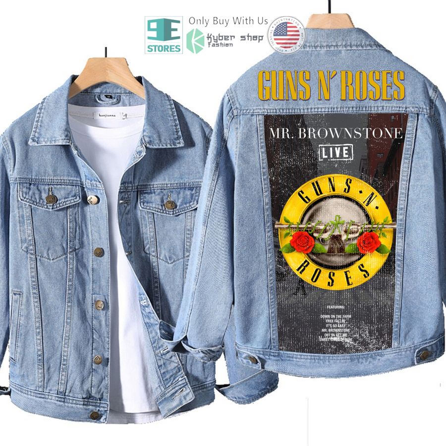 guns n roses band mr brownstone live album denim jacket 1 2311