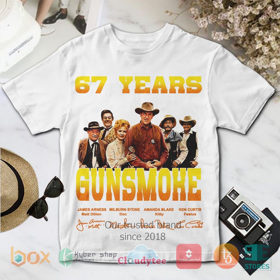 gunsmoke 67th anniversary white 3d t shirt 1 99994