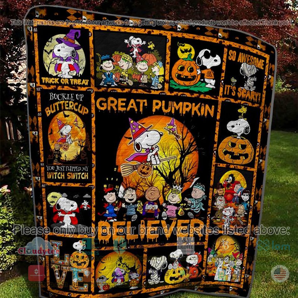 halloween snoopy great pumpkin believer quilt 2 49662