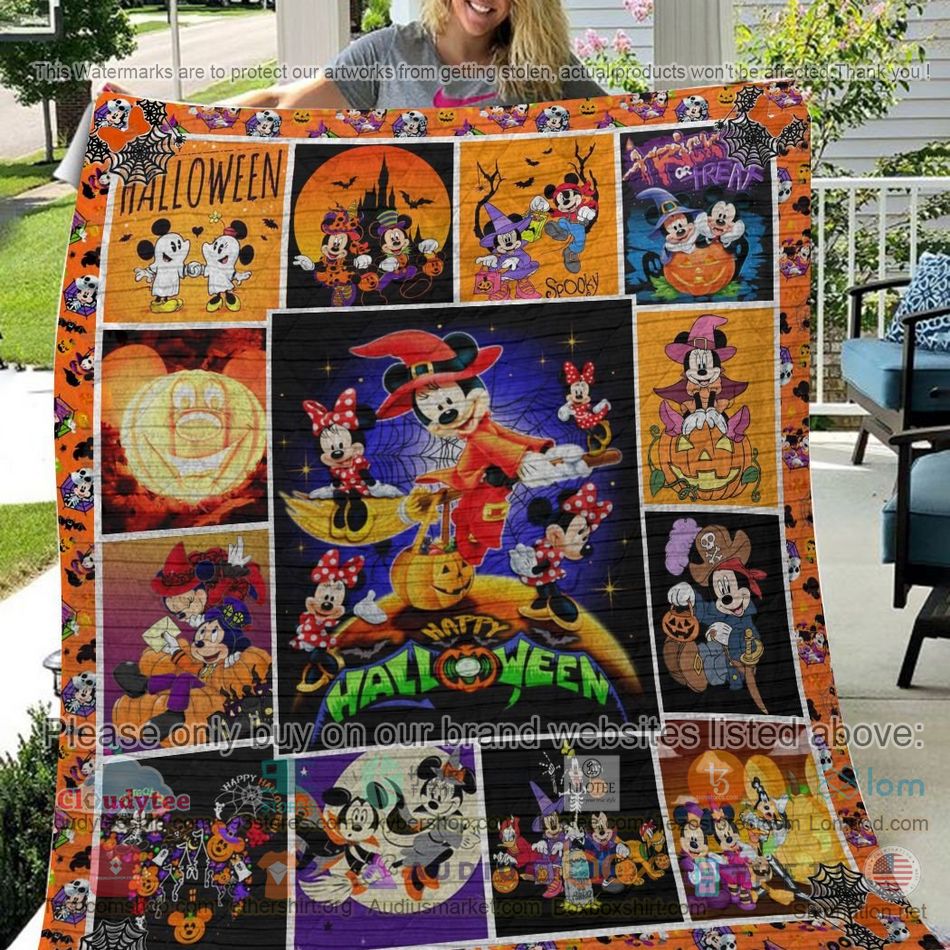 happy halloween mickey minnie quilt 1 97439