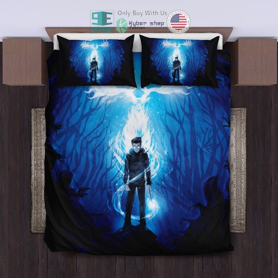 harry potter forest blue bedding set 1 84014