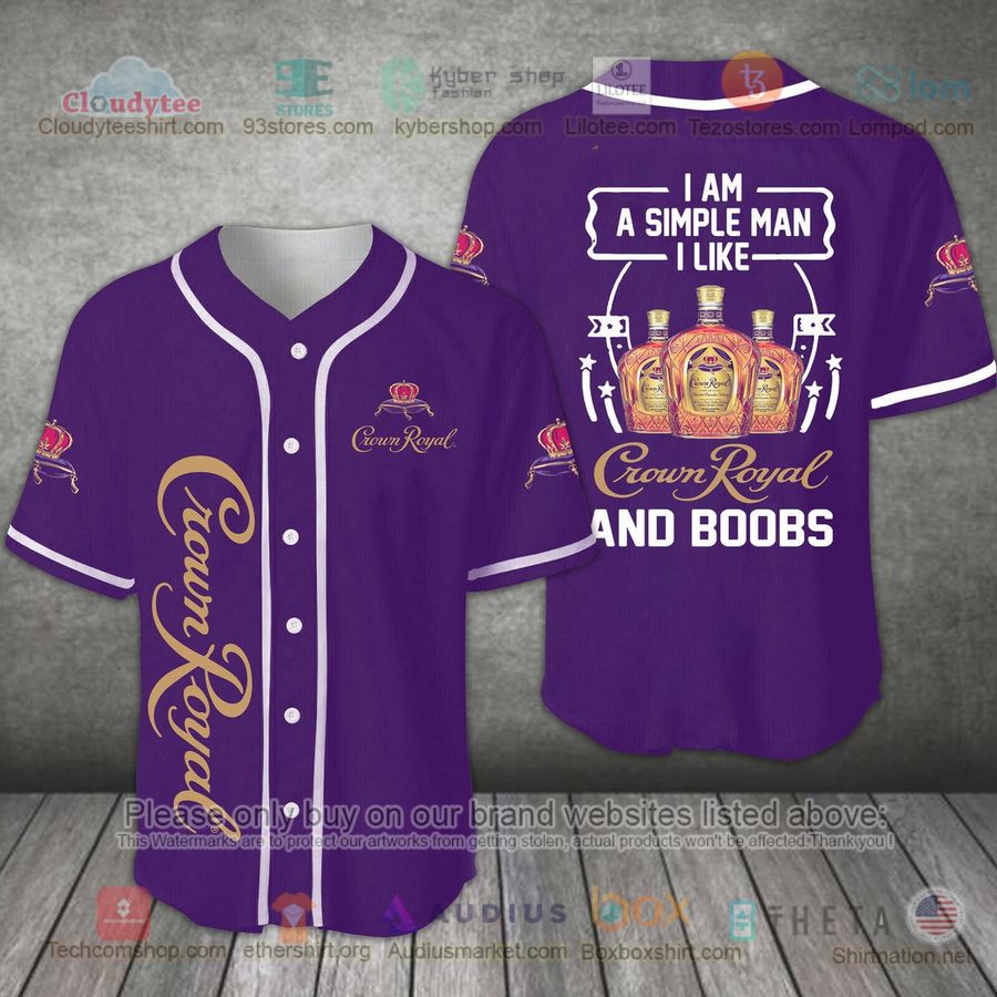 i am a simple man i like crown royal and boobs baseball jersey 1 67330