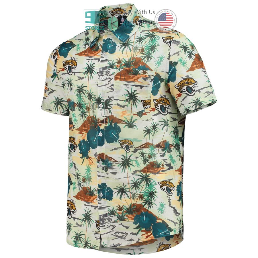 jacksonville jaguars foco paradise floral cream hawaiian shirt 2 99497