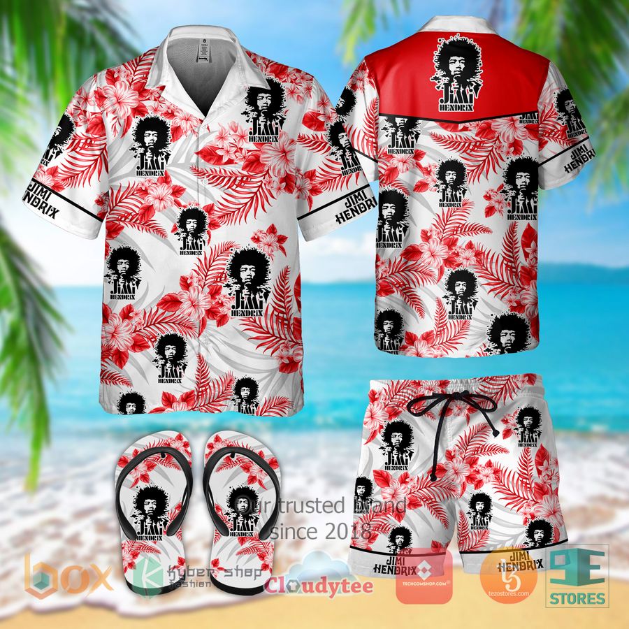 jimi hendrix band hawaiian shirt shorts 1 35460