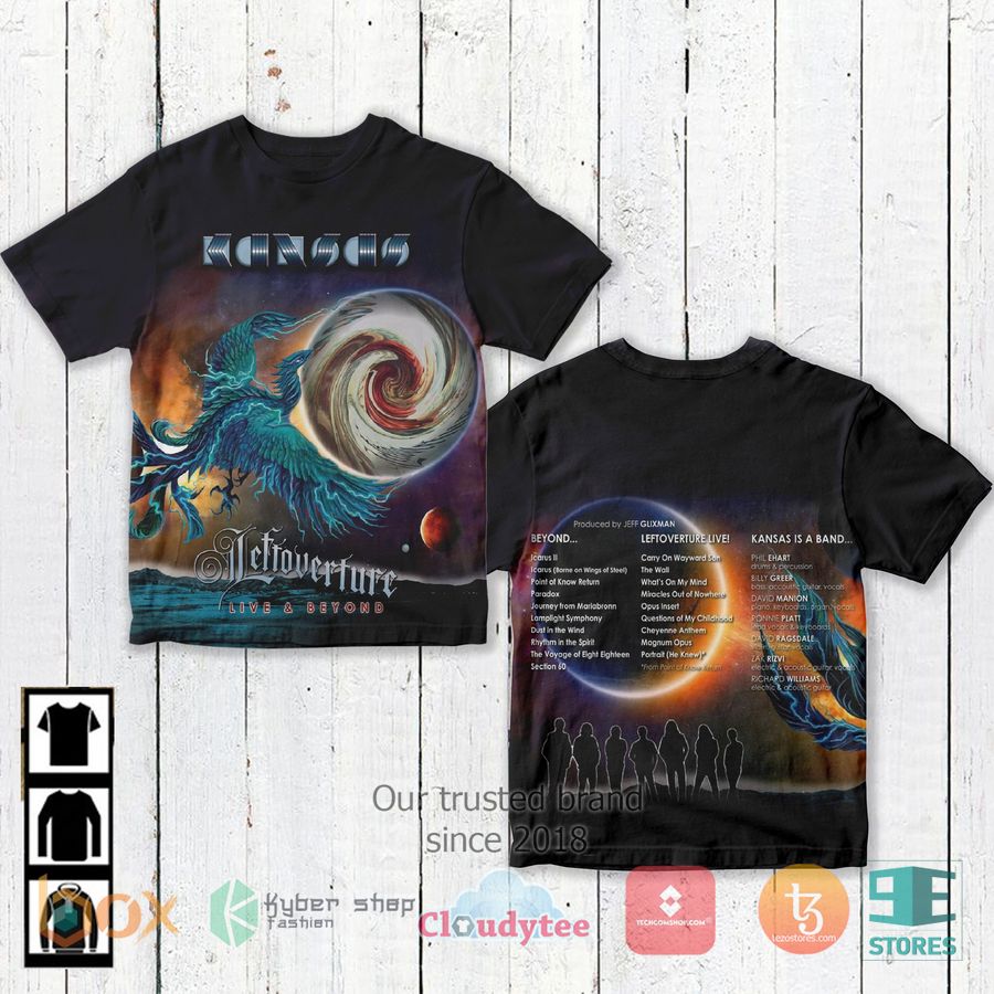 kansas band leftoverture live beyond album 3d t shirt 1 67930