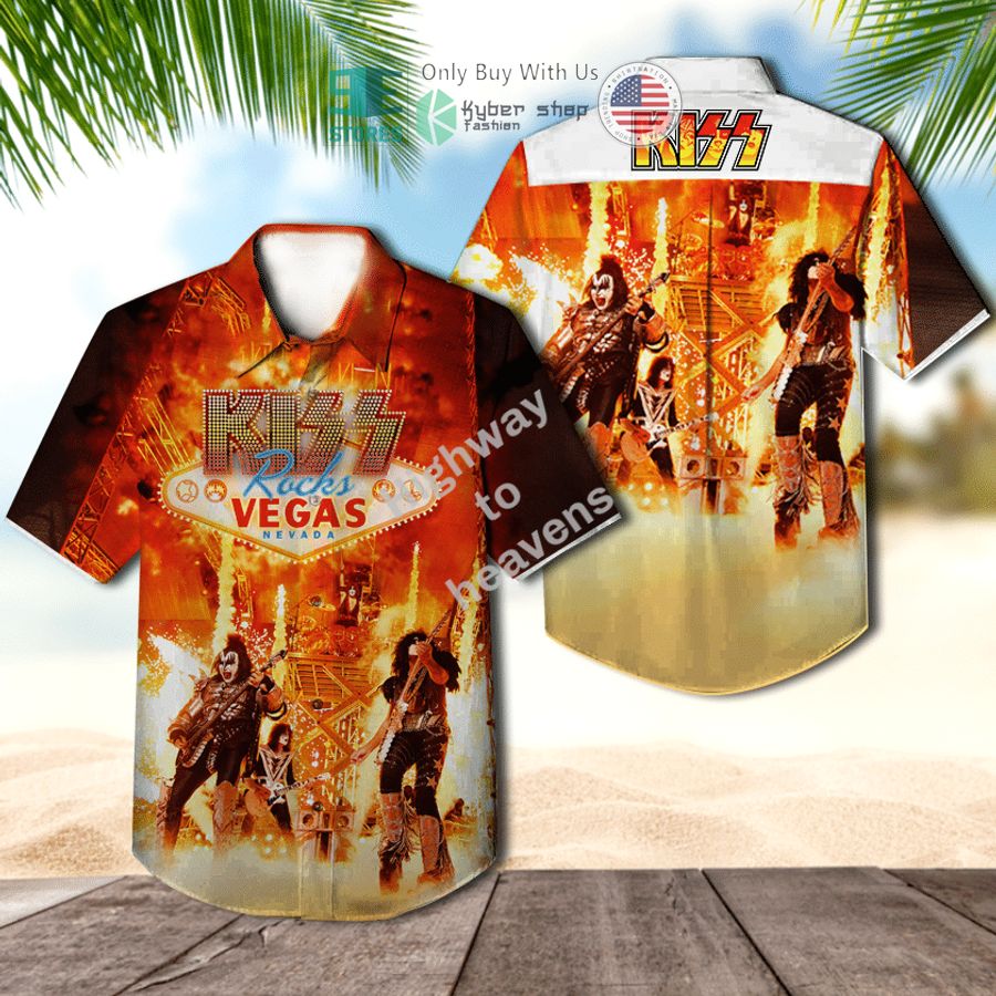 kiss band kiss rocks vegas album hawaiian shirt 1 67656