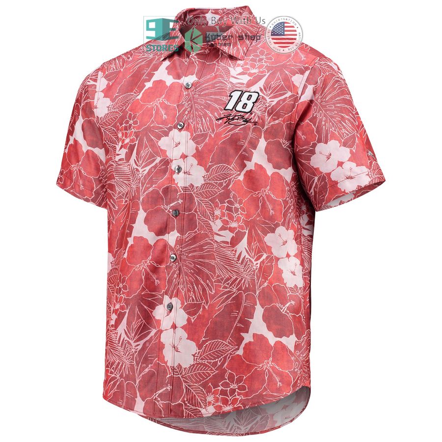 kyle busch tommy bahama coconut point playa flora camp red hawaiian shirt 2 14958