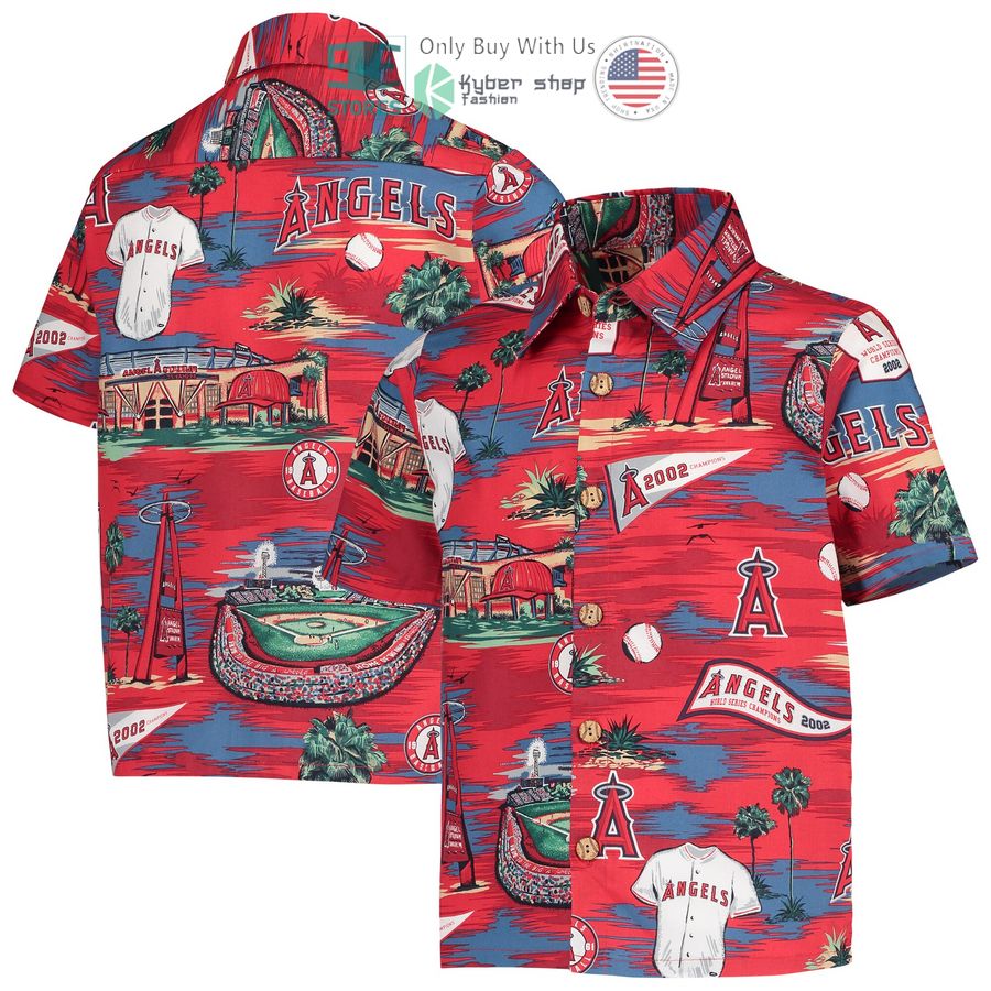 los angeles angels reyn spooner youth scenic blue hawaiian shirt 1 57200